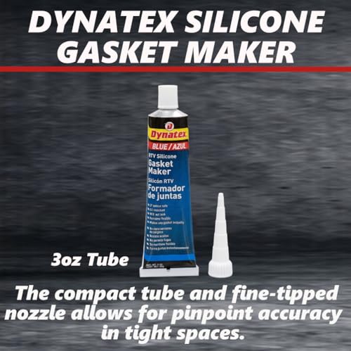Dynatex 49203 Blue RTV Silicone Gasket Maker, 85g, Single Component RTV, Formed-in-Place Gasketing Compound, Oil and Water Resistant, Remains Flexible, Instant Gasket Maker, Temperature Resistant - size: 3oz