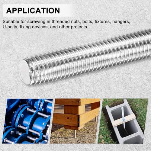 M METERXITY 5Pcs Fully Threaded Rod M12x150mm Right Hand Thread Bar Studs - size: M12x150mm