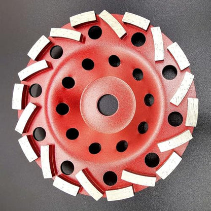 Diamond Concrete Grinding Wheel Cup 7 inch 180mm, Turbo Row Diamond Grinding Cup Wheel for Angle Grinder, Polishing and Grinding Concrete, Granite, Stone, Marble, Cement, Masonry, Rock - style: 7-Inch