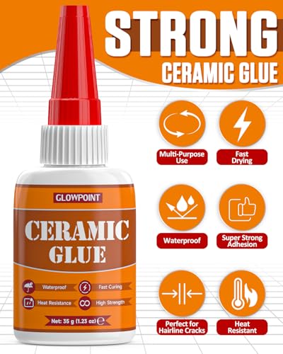Ceramic Glue, 35g Ultra Strong Super Glue for Ceramic, Porcelain, Pottery & China Repair – Waterproof, Heat-Resistant, Safe Adhesive for Mugs, Dishes, Tiles & Crafts