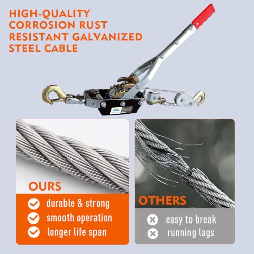 Come Along Winch 4T/8820 lbs Capacity,Come Along Tool with Dual Gears - size: 8800 lbs
