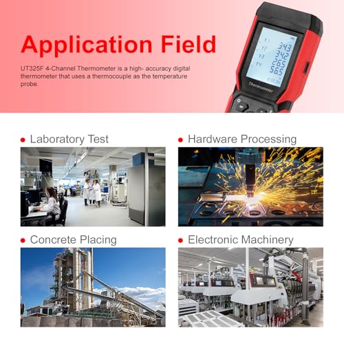 UNI-T UT325F 4-Channel Thermometer,K-Type,Bluetooth,USB-C Data Logger