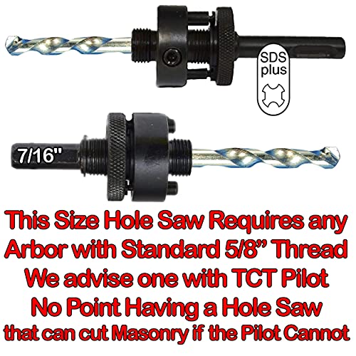 1 7/8 in Carbide Hole Saw Bit Concrete Hole Saw 48mm Carbide Hole Cutter Drill Stucco Brick Fiberglass Reinforced Plaster and Ceramic Tile Saw Through Drywall and Cement Block for Pipes and Conduit - size: 48mm (1 7/8in), style: Brick HoleSaw No Adaptor