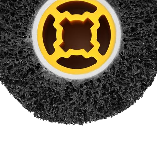 QWORK 4.5 x 4 Inch, 40 Grit Abrasive Wheel & 3/4 Inch Wire Polishing Drum, Versatile Paint