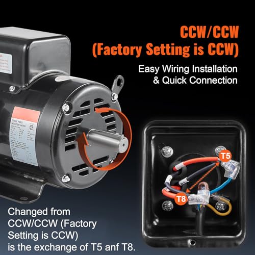 VEVOR 7.5HP Air Compressor Electric Motor, 230V 31.6A 3450RPM 184T Frame - size: 7.5P-.2.75''Shaft Length