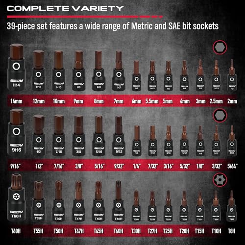73-Piece Impact Socket Set with Hex & Torx Bit Sockets, SAE & Metric Deep & Shallow Sockets, Ratchet Handle, Universal Joint, Adapters & Extension Bars, CR-MO Steel - style: 73-Piece Master Impact Set