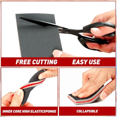 24 PCS Sanding Sponge Block 500-600 Grit Wet Dry Sandpaper for Wood Metal - color: 500-600g, size: 24 Pcs