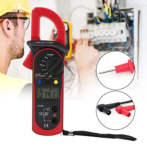 ST201 Automatic Digital Multimeter DC/AC Voltage Diode Tester Clamp Meter(Red)
