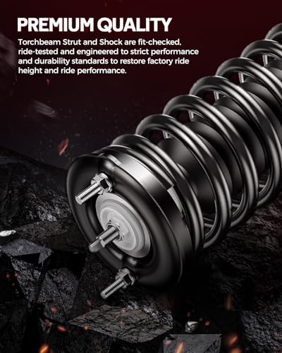 1331587 Torchbeam Shock Absorber Struts with Coil Springs Set of 2 Compatible with Volvo S80 1999 2000 2001 2002 2003 2004 2005 2006 Complete Struts Shocks Assembly - size: Volvo S80 1999 - 2006