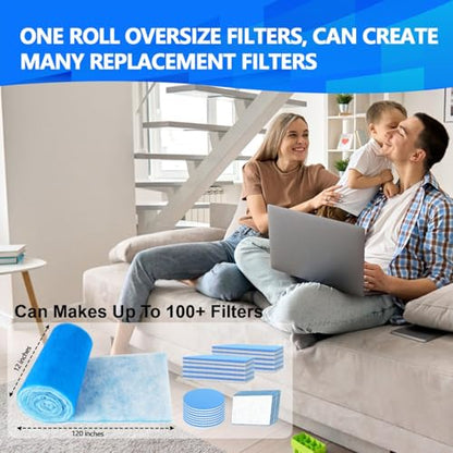 2Rolls MERV 8 Air Vent Filters, 12×120 In Cut to Fit, Makes 100+ Filter - size: 2 Rolls 12" x 120"