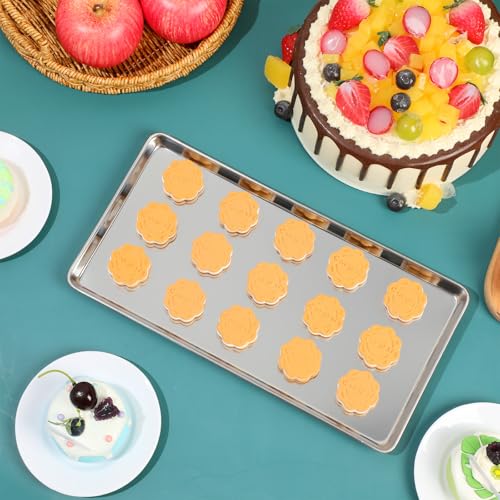 Mimorou 12 Pcs Stainless Steel Baking Sheet Cookie Pans, 13.7 x 9.8 Inches - size: 13.7 x 9.8 inches