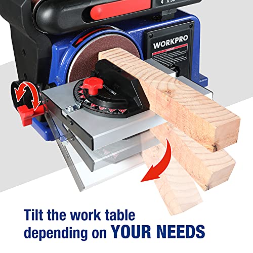 WORKPRO 4 x 36 Belt Sander with 6 Inch Disc, Belt Disc Sander