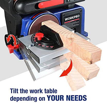 WORKPRO 4 x 36 Belt Sander with 6 Inch Disc, Belt Disc Sander