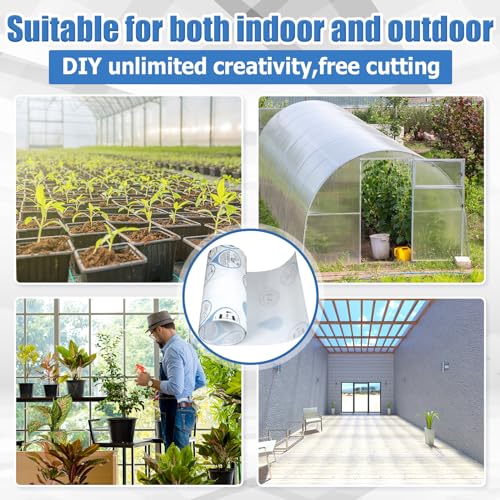Pushglossy Clear Polycarbonate Greenhouse Panels, 20x2 ft 40 Mil UV Proof