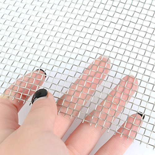 TIMESETL 3 Pcs Stainless Steel Woven Wire 5 Mesh - 12" x 8"(30x21cm) Metal Security Guard Garden Screen Cabinets Mesh - size: 12" x 8" 5 Mesh