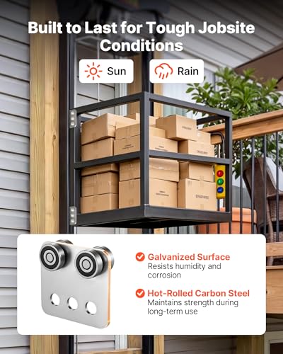 VEVOR 4 Wheel Trolley Assembly Rollers, 4 Pcs 1100 lbs Load, Dual Bearing Trolley Assembly for 1-5/8" Wide and All 1-5/8" or Taller Strut Channel, Heavy Duty Sliding Track System for Warehouse Garage
