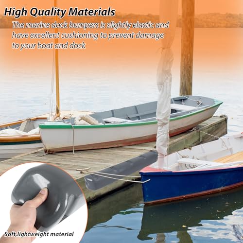 Boat Dock Fender with Screws,PVC Marine for Boat Dock Vertical Pole Post or Corner Dock(24 inch,38 inch,48 inch,72 inch,31.5 inch) - style: Grey 38in 2Pack