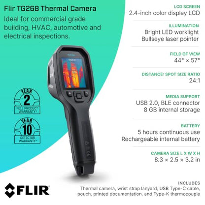 Flir TG268 Thermal Imaging Camera, 320x240 Spot IR, Bullseye Laser - style: TG268