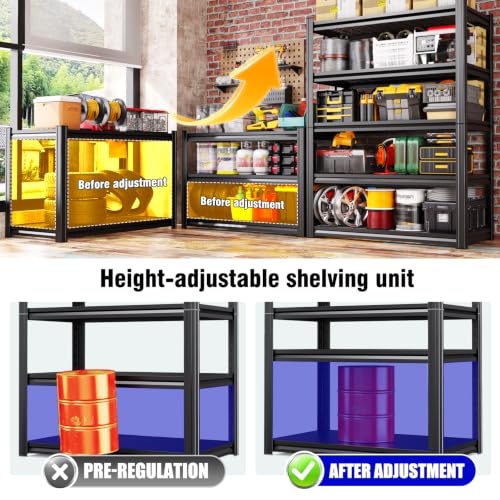 35.4" Wire Shelving Unit, 5-Tier Adjustable Garage Storage Shelves - size: 35"Wx15.7"Dx71"H