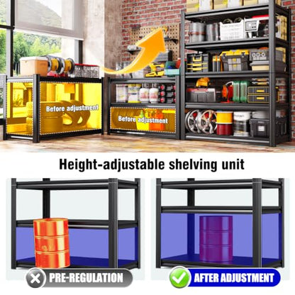 35.4" Wire Shelving Unit, 5-Tier Adjustable Garage Storage Shelves - size: 35"Wx15.7"Dx71"H