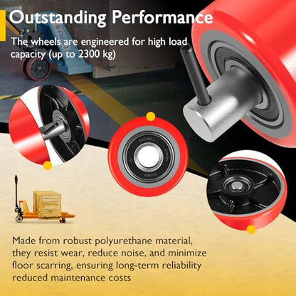 Pallet Jack/Truck Wheels Kit for Most Hand Pallet Jacks- Complete Set!