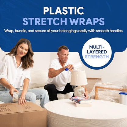 International Plastics Co. 5'' Stretch Wrap with Rotating Handle for Moving - size: 1 Pack, style: 5" Spinning Handles