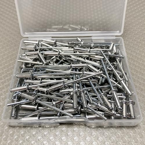 Maozaa 100Pcs 1/8" x 1/2" Aluminum Blind Rivets, Pop Rivets, Silver - color: Silver, size: 1/8" x 1/2"