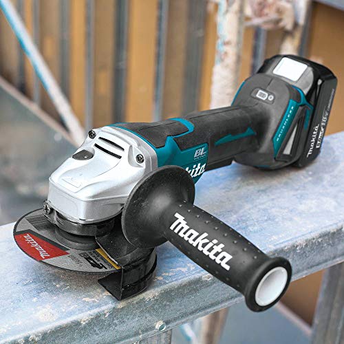 Makita XAG11T 18V LXT® Lithium-Ion Brushless Cordless 4-1/2” / 5" Paddle Switch Cut-Off/Angle Grinder Kit, with Electric Brake (5.0Ah) - style: Kit