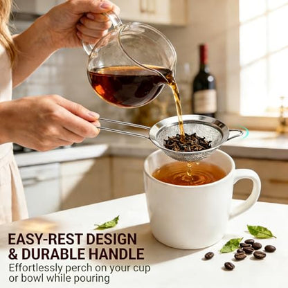 Anaeat Fine Mesh Strainers - Premium Stainless Steel Colander Sieve Sifters, with Durable Mesh and Sturdy Handle, Excellent for Sifting Dry ingredients, Flour, Pastas, Rice, Tea (5.5") - color: 5.5" Diameter