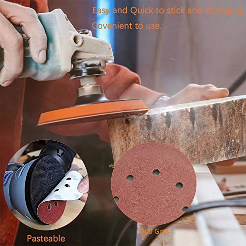 Utoolmart 10pcs 7 Inch 8 Hole Hook and Loop Sanding Disc 800Grit Flocking Sandpaper for Random Orbit Sander - size: 800 Grit