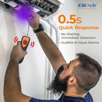 Elitech CLD-100 Refrigerant Leak Detector + DIT-220 Infrared Temperature Gun – Accurately Locate AC/Car Cooling Issues, Non-Contact Digital Infrared Thermometer, Freon Leak Detector