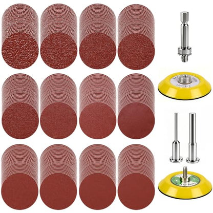 105 PCS 3 Inch Sanding Discs 40 60 80 120 180 220 400 Grit - style: Mix Grit