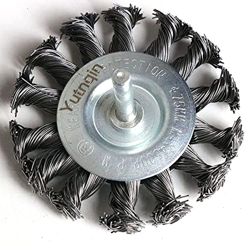 3PCS 3 Inch Knotted Wire Wheel Brushes Kit for Drill with 1/4-Inch Shank,Twist Brush Set Perfect for Rust Removal, Corrosion and Paint,Wire Wheels for Power-Operated Grinders (Pack of 2) - size: 3 inches (Pack of 2)