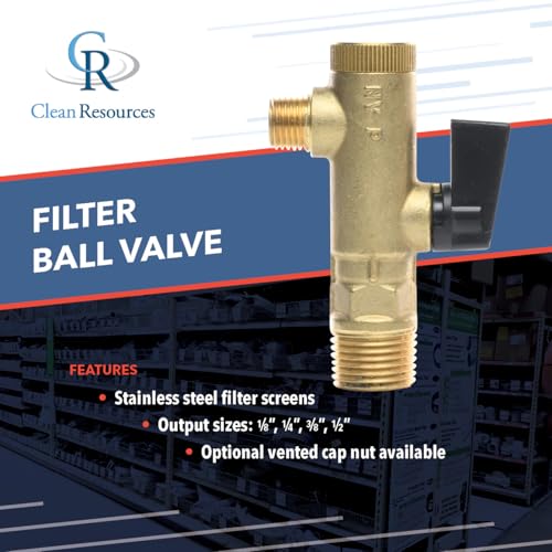 Brass Filter Ball Valve 740-30-120 – 1/2" NPT In / 1/8" NPT Out, 725 PSI, Strainer & Isolation Valve – Enhances Solenoid Life - size: 1/2” In | 1/8” Out
