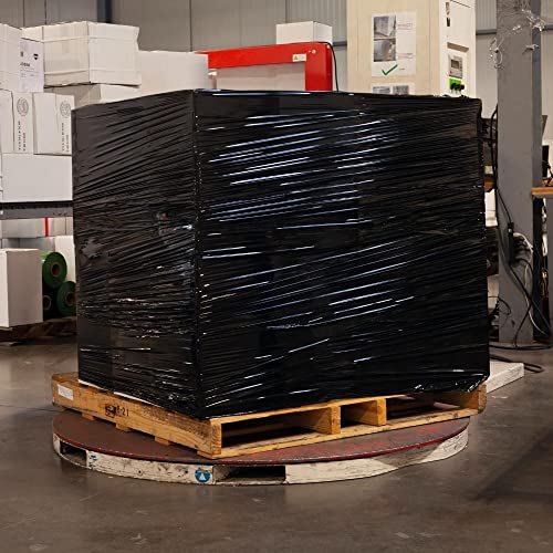 PSBM Dark Black Stretch Wrap, 192 Rolls 18 Inch x 1000 Feet 100 Gauge, Heavy Duty Plastic Wrap Industrial Strength Shrink Film for Moving, Packing & Shipping - color: Black, size: 192 Rolls