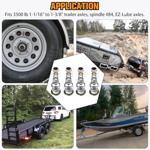HITCHVOGER 4Set 3500LB L68149 L44649 Trailer Hub Bearings Kits. - size: 4 Sets L68149 L44649 Trailer Bearings
