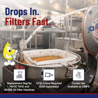 MirOil RC88PS Fryer Oil Filter Bag Only, Part 12855, EZ Flow Series - size: Filter Bag