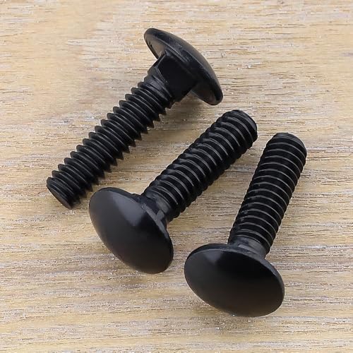 1/4-20 x 1-1/4" Black Steel Carriage Bolts, 304 Stainless Steel 18-8, Round Domed Head Square Neck Carriage Bolts Screws, Coarse Thread UNC, 25 PCS - size: 1/4-20 x 1-1/4"