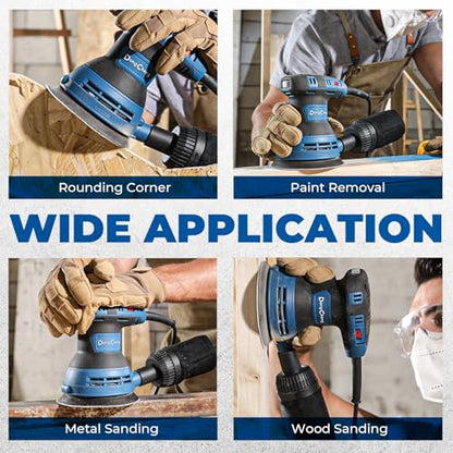 Dong Cheng 5-Inch Random Orbital Sander, 2.5 Amp 12000 OPM