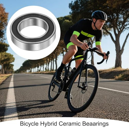 uxcell 18307-2RS Hybrid Ceramic Deep Groove Ball Bearings 18x30x7mm Si3N4 Silicon Nitride Balls Steel Rings Double Sealed Bearing for Motors, CNC Spindles (ABEC5) - size: 18307-2RS