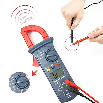 AstroAI Digital Clamp Meter 2000 Counts, Multimeter Amp Meter with Auto Ranging; Measures Voltage Tester, AC Current, Resistance, Continuity; Tests Diodes