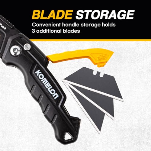 Komelon Folding Utility Knife, Includes 4 Blades