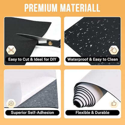 MYFULLY Neoprene Foam Sheet 12" x 59" x 1/8" Adhesive Backing Roll - size: 12 in x 59 in x 1/8 in