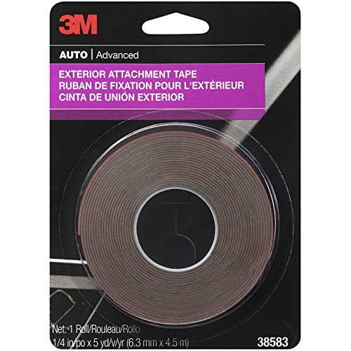 3M 38582 1/4" x 5' Exterior Attachment Tape (24 Pack) - size: 24 Pack