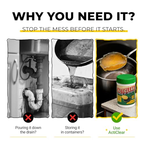 Cooking Oil Solidifier - 11oz (32 Cups) Algae-Based Grease Hardener for Easy Disposal, Turns Used Cooking Oils to Solid Waste, Kitchen Fry Oil Solution (2.2 Gallons) - size: 11 Ounce (Pack of 1)
