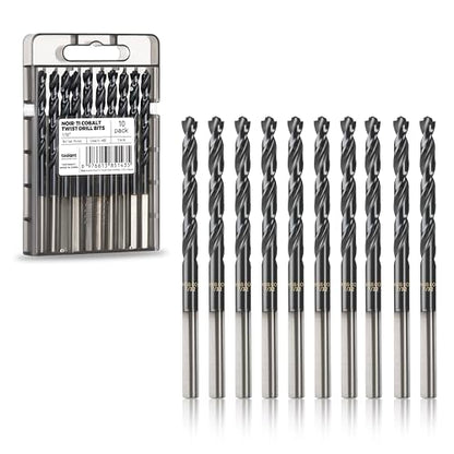 toolant 7/32" Cobalt Drill Bit Set TiAlN Coated, 10Pcs - size: 7/32 in (10pcs)