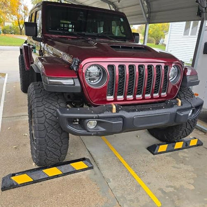 Guardian Parking Stop, 3 Foot Long Flexible Rubber Curb, Highly Visible Accessory with Mounting Holes for Job Sites and Garages, Black/Yellow - size: 3 Foot