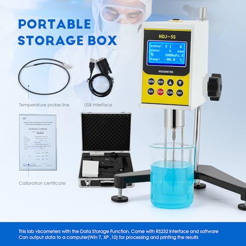 CGOLDENWALL NDJ-5S Rotary Visometer Digital Rotational Viscosity Meter Lab Viscometers 110-240V 10-100,000mPa.s Accuracy:±3.0% (Old or New Panel)