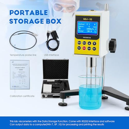 CGOLDENWALL NDJ-5S Rotary Visometer Digital Rotational Viscosity Meter Lab Viscometers 110-240V 10-100,000mPa.s Accuracy:±3.0% (Old or New Panel)