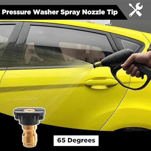 Pressure Washer Tips, 65 Degree Soap Nozzle Black, 7 Pack for Cars - color: Black